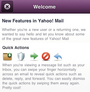 Yahoo! Mail mobile web experience overview.