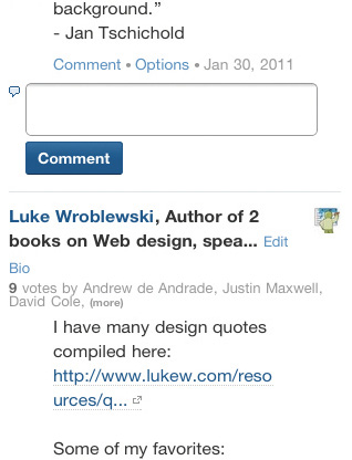 Quora’s in-context comment form in use.